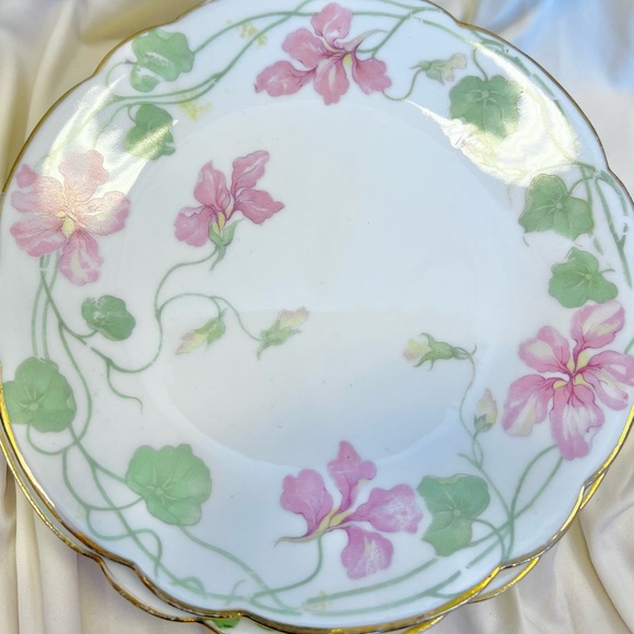 Antique L. Bernardaud & Co Limoges French White and Pink Floral Plates - Picture 10 of 13